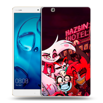 Силиконовый чехол на Huawei MediaPad M3 с принтом Hazbin Hotel Отель Хазбин