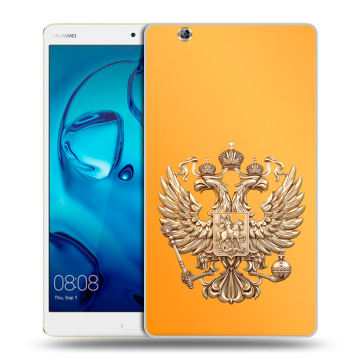 Силиконовый чехол на Huawei MediaPad M3 с принтом Герб Флаг России Силиконовый чехол на Huawei MediaPad M3 с принтом Герб Флаг России