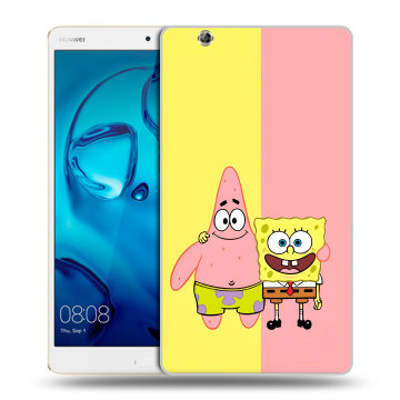 Силиконовый чехол на Huawei MediaPad M3 с принтом Спанч боб Спанчбоб
