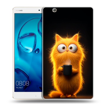 Силиконовый чехол на Huawei MediaPad M3 с принтом Смешной кот