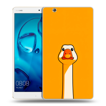 Силиконовый чехол на Huawei MediaPad M3 с принтом Смешная утка Силиконовый чехол на Huawei MediaPad M3 с принтом Смешная утка