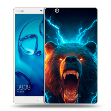 Силиконовый чехол на Huawei MediaPad M3 с принтом Медведь Силиконовый чехол на Huawei MediaPad M3 с принтом Медведь