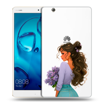 Силиконовый чехол на Huawei MediaPad M3 с принтом девушка цветы Силиконовый чехол на Huawei MediaPad M3 с принтом девушка цветы