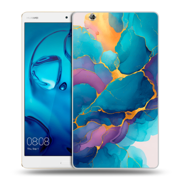Силиконовый чехол на Huawei MediaPad M3 с принтом Мрамор блестки Силиконовый чехол на Huawei MediaPad M3 с принтом Мрамор блестки