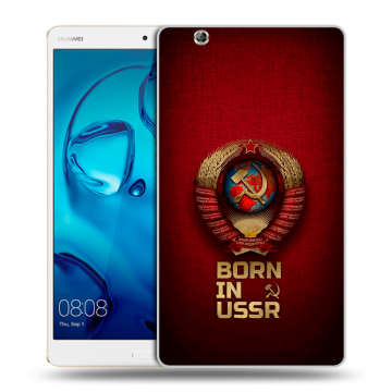 Силиконовый чехол на Huawei MediaPad M3 с принтом Флаг Герб СССР Силиконовый чехол на Huawei MediaPad M3 с принтом Флаг Герб СССР