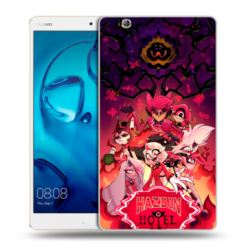Силиконовый чехол на Huawei MediaPad M3 с принтом Hazbin Hotel Отель Хазбин