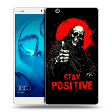 Силиконовый чехол на Huawei MediaPad M3 с принтом смешной скелет Силиконовый чехол на Huawei MediaPad M3 с принтом смешной скелет