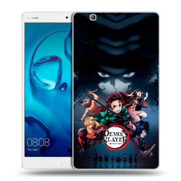 Силиконовый чехол на Huawei MediaPad M3 с принтом Demon Slayer Клинок рассекающий демонов