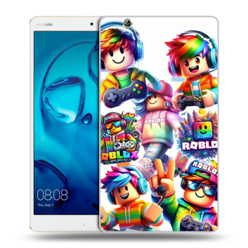 Силиконовый чехол на Huawei MediaPad M3 с принтом Roblox Роблокс