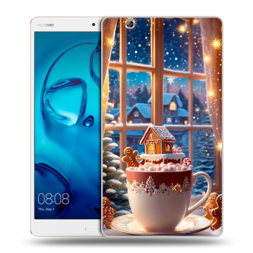 Силиконовый чехол на Huawei MediaPad M3 с принтом Новый год Силиконовый чехол на Huawei MediaPad M3 с принтом Новый год