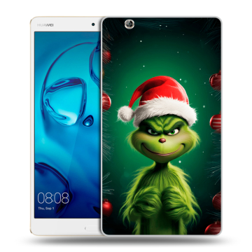 Силиконовый чехол на Huawei MediaPad M3 с принтом Гринч Новый год Рождество Силиконовый чехол на Huawei MediaPad M3 с принтом Гринч Новый год Рождество