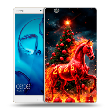 Силиконовый чехол на Huawei MediaPad M3 с принтом Новый год Силиконовый чехол на Huawei MediaPad M3 с принтом Новый год