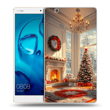 Силиконовый чехол на Huawei MediaPad M3 с принтом Новый год Силиконовый чехол на Huawei MediaPad M3 с принтом Новый год