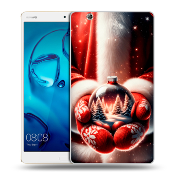 Силиконовый чехол на Huawei MediaPad M3 с принтом Новый год Силиконовый чехол на Huawei MediaPad M3 с принтом Новый год