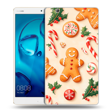 Силиконовый чехол на Huawei MediaPad M3 с принтом Новый год Силиконовый чехол на Huawei MediaPad M3 с принтом Новый год