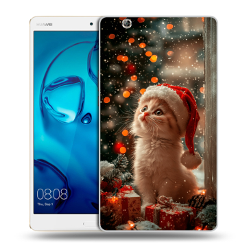 Силиконовый чехол на Huawei MediaPad M3 с принтом Новый год Силиконовый чехол на Huawei MediaPad M3 с принтом Новый год