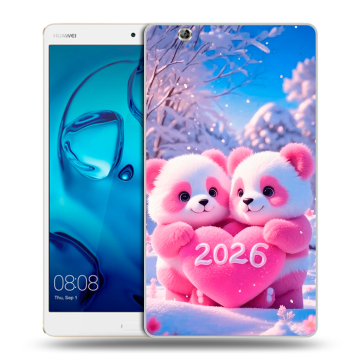 Силиконовый чехол на Huawei MediaPad M3 с принтом Новый год Силиконовый чехол на Huawei MediaPad M3 с принтом Новый год