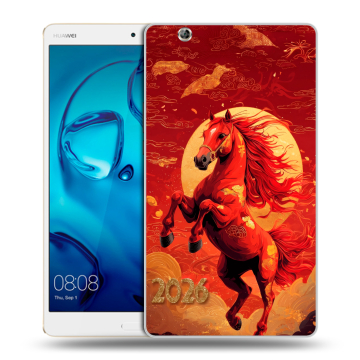 Силиконовый чехол на Huawei MediaPad M3 с принтом Новый год Силиконовый чехол на Huawei MediaPad M3 с принтом Новый год