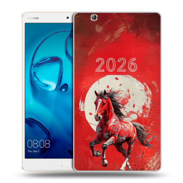 Силиконовый чехол на Huawei MediaPad M3 с принтом Новый год Силиконовый чехол на Huawei MediaPad M3 с принтом Новый год