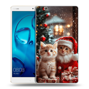 Силиконовый чехол на Huawei MediaPad M3 с принтом Новый год Силиконовый чехол на Huawei MediaPad M3 с принтом Новый год