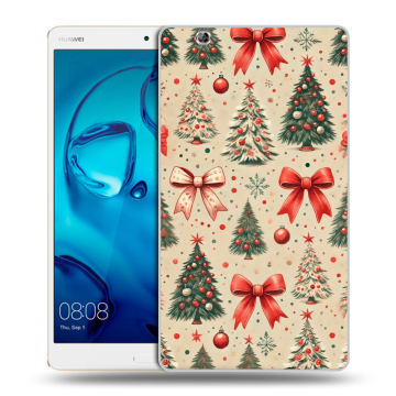 Силиконовый чехол на Huawei MediaPad M3 с принтом Новый год Силиконовый чехол на Huawei MediaPad M3 с принтом Новый год