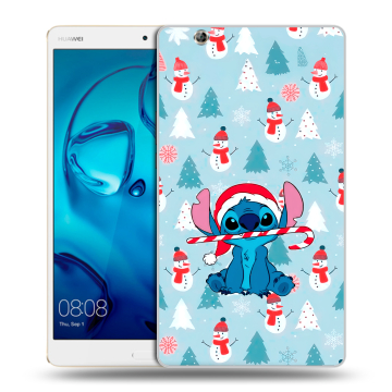 Силиконовый чехол на Huawei MediaPad M3 с принтом Стич Новый год Силиконовый чехол на Huawei MediaPad M3 с принтом Стич Новый год