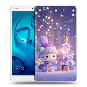 Силиконовый чехол на Huawei MediaPad M3 с принтом Новый год Силиконовый чехол на Huawei MediaPad M3 с принтом Новый год