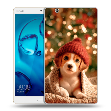 Силиконовый чехол на Huawei MediaPad M3 с принтом Новый год Силиконовый чехол на Huawei MediaPad M3 с принтом Новый год