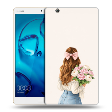Силиконовый чехол на Huawei MediaPad M3 с принтом женский