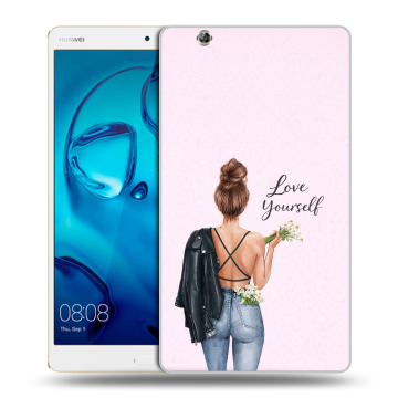 Силиконовый чехол на Huawei MediaPad M3 с принтом женский