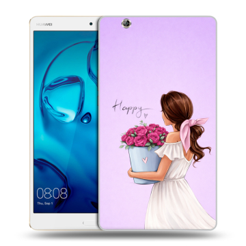 Силиконовый чехол на Huawei MediaPad M3 с принтом женский