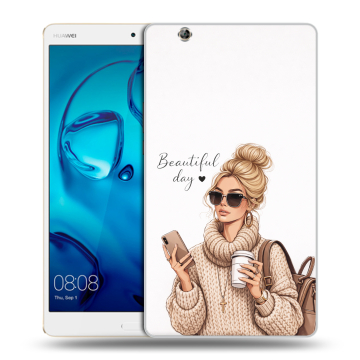 Силиконовый чехол на Huawei MediaPad M3 с принтом женский