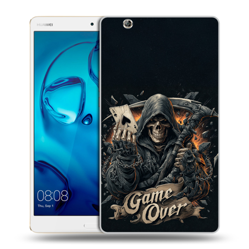 Силиконовый чехол на Huawei MediaPad M3 с принтом Скелет карты Силиконовый чехол на Huawei MediaPad M3 с принтом Скелет карты