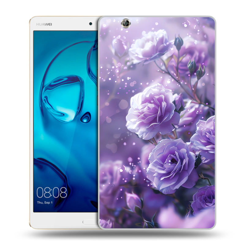 Силиконовый чехол на Huawei MediaPad M3 с принтом Розы цветы Силиконовый чехол на Huawei MediaPad M3 с принтом Розы цветы