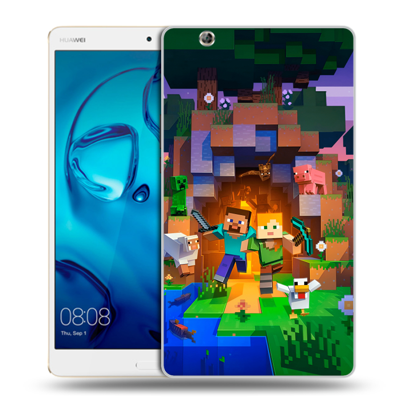 Силиконовый чехол на Huawei MediaPad M3 с принтом Майнкрафт Minecraft Силиконовый чехол на Huawei MediaPad M3 с принтом Майнкрафт Minecraft