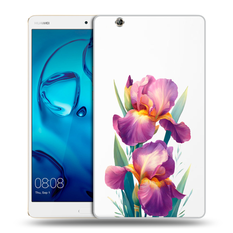 Силиконовый чехол на Huawei MediaPad M3 с принтом Цветы орхидеи Силиконовый чехол на Huawei MediaPad M3 с принтом Цветы орхидеи