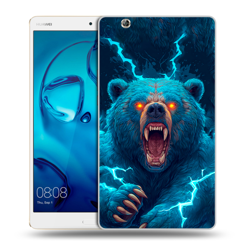 Силиконовый чехол на Huawei MediaPad M3 с принтом Медведь Силиконовый чехол на Huawei MediaPad M3 с принтом Медведь