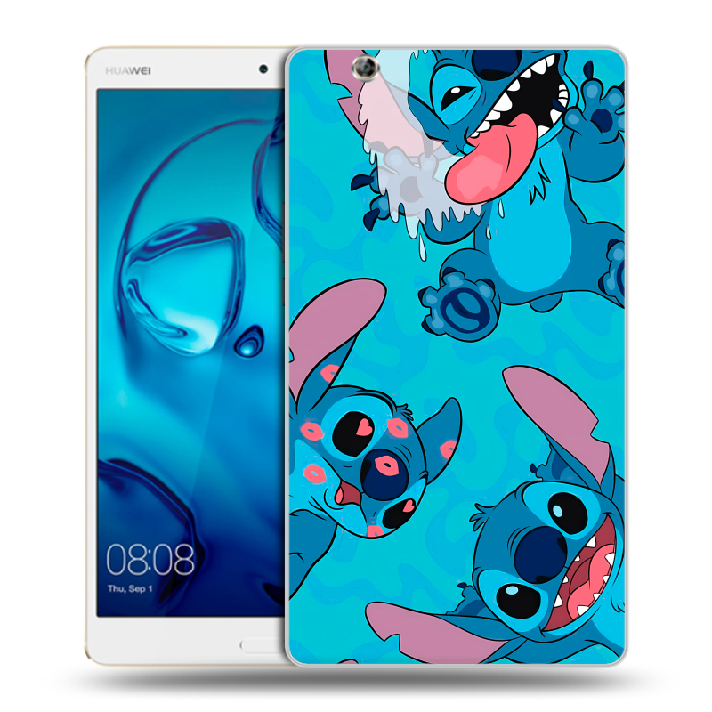Силиконовый чехол на Huawei MediaPad M3 с принтом Лило и Стич Силиконовый чехол на Huawei MediaPad M3 с принтом Лило и Стич