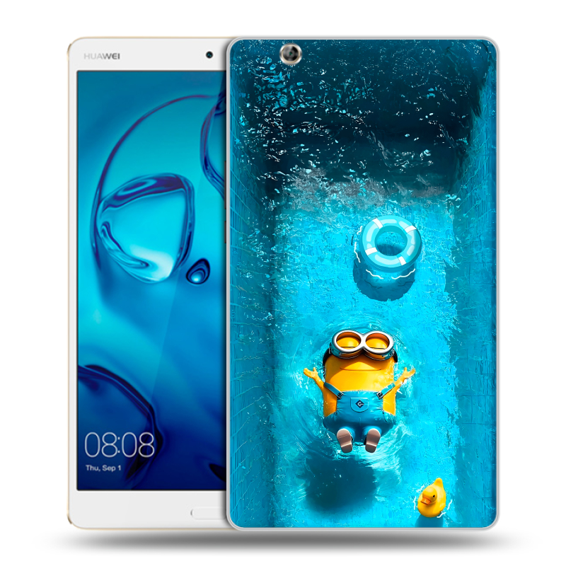 Силиконовый чехол на Huawei MediaPad M3 с принтом Миньоны Силиконовый чехол на Huawei MediaPad M3 с принтом Миньоны