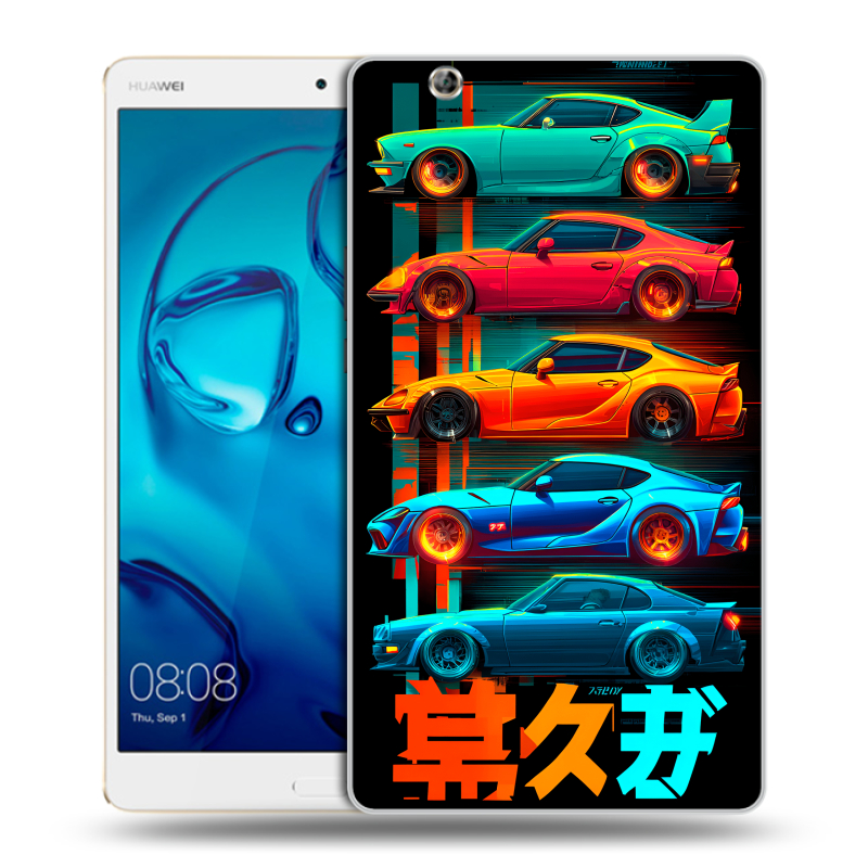 Силиконовый чехол на Huawei MediaPad M3 с принтом машины тачки Силиконовый чехол на Huawei MediaPad M3 с принтом машины тачки