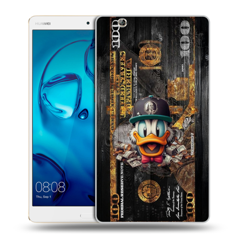 Силиконовый чехол на Huawei MediaPad M3 с принтом Дональд Дак Доллар Силиконовый чехол на Huawei MediaPad M3 с принтом Дональд Дак Доллар