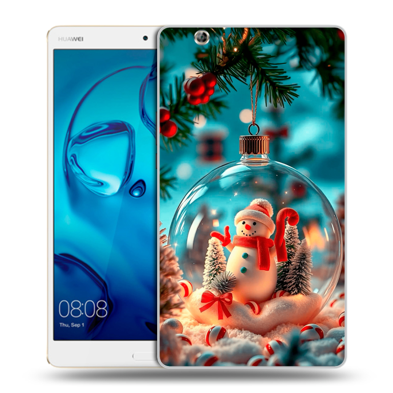 Силиконовый чехол на Huawei MediaPad M3 с принтом Новый год Силиконовый чехол на Huawei MediaPad M3 с принтом Новый год