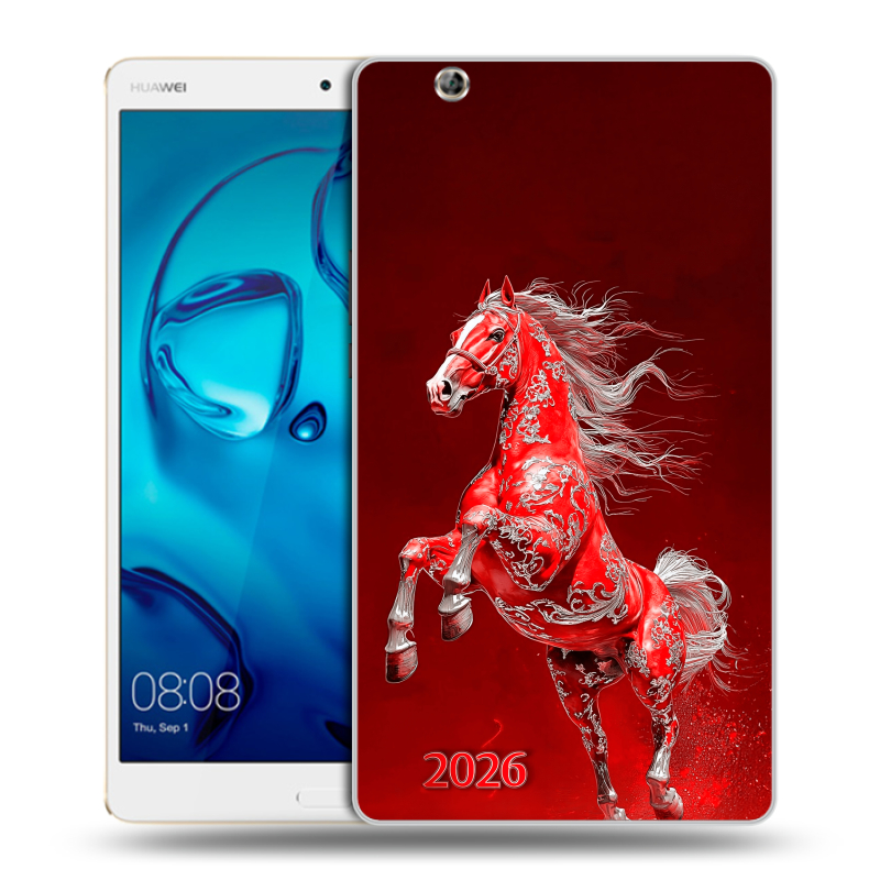 Силиконовый чехол на Huawei MediaPad M3 с принтом Новый год Силиконовый чехол на Huawei MediaPad M3 с принтом Новый год