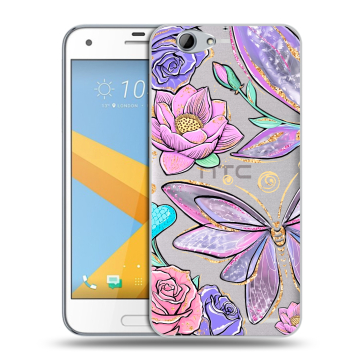 Пластиковый чехол на HTC One A9S с принтом Бабочки и цветы Пластиковый чехол на HTC One A9S с принтом Бабочки и цветы