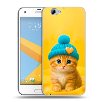 Пластиковый чехол на HTC One A9S с принтом Котенок в шапке