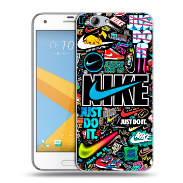 Пластиковый чехол на HTC One A9S с принтом найк nike черный Пластиковый чехол на HTC One A9S с принтом найк nike черный