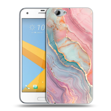 Пластиковый чехол на HTC One A9S с принтом розовый мрамор Пластиковый чехол на HTC One A9S с принтом розовый мрамор