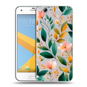Пластиковый чехол на HTC One A9S с принтом Цветы паттерн