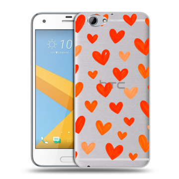 Пластиковый чехол на HTC One A9S с принтом Сердечки