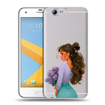 Пластиковый чехол на HTC One A9S с принтом девушка цветы